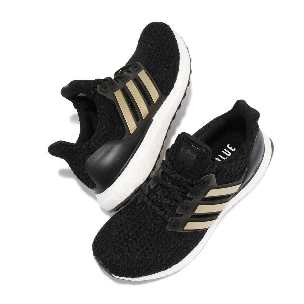 WOMEN'S adidas UltraBoost 4.0 DNA Running Shoes Black Gold Metallic FY9334 US5